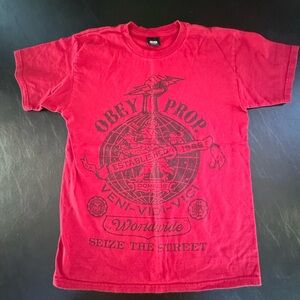 Obey Maroon Crewneck Tee